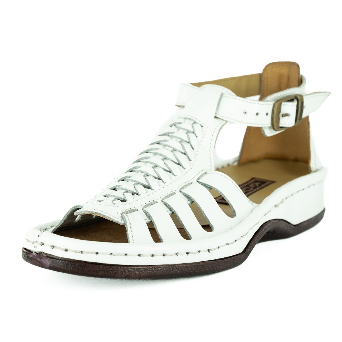 4786972403.jpg OLOM001 : Leather Sandal in White Soft Saddle - Image 1