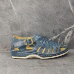 Kgosi : Leather Sandal in Navy