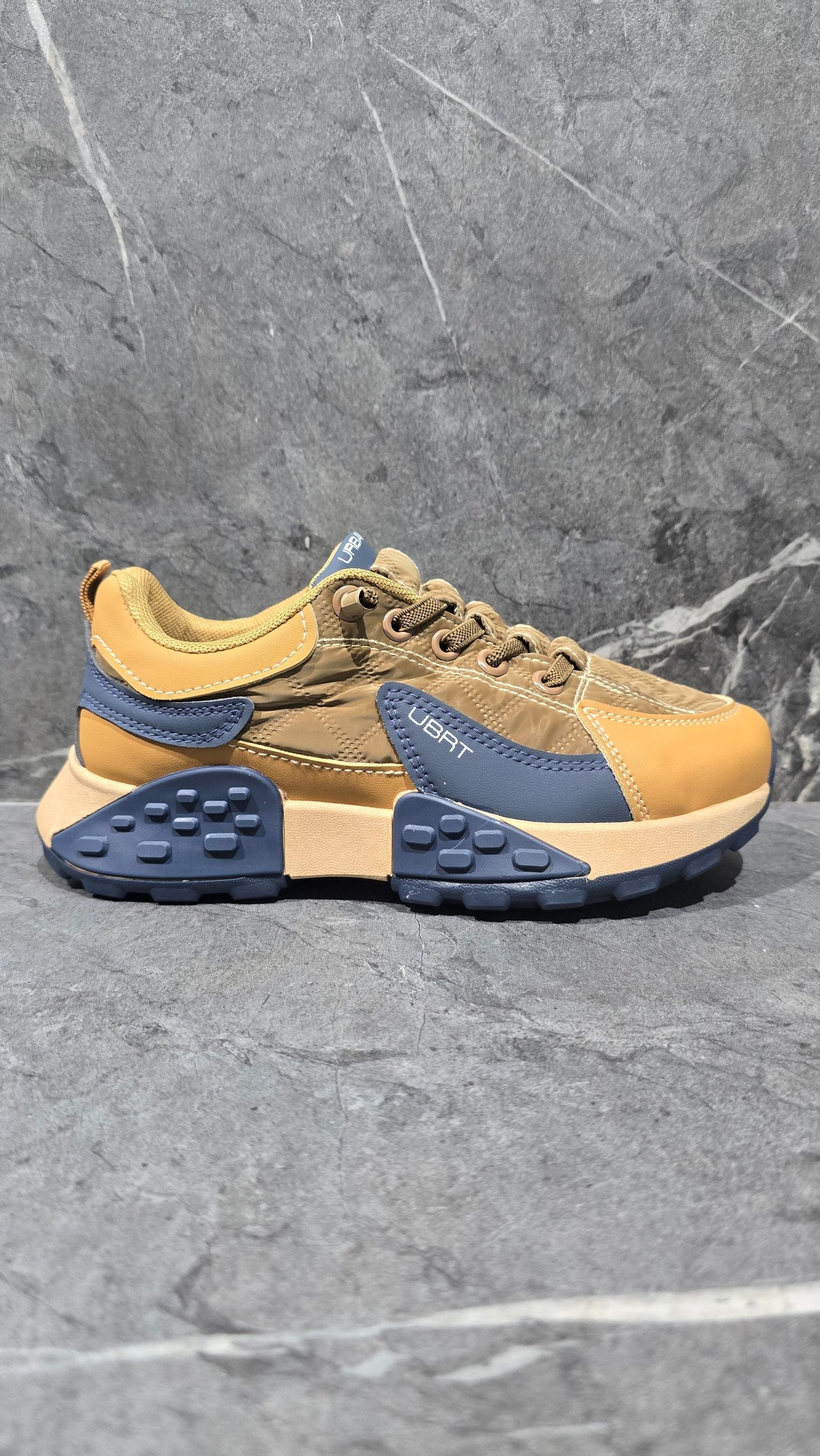 5299067030.jpg UrbanArt Plaid 4 Tan / Navy Youths - Image 1